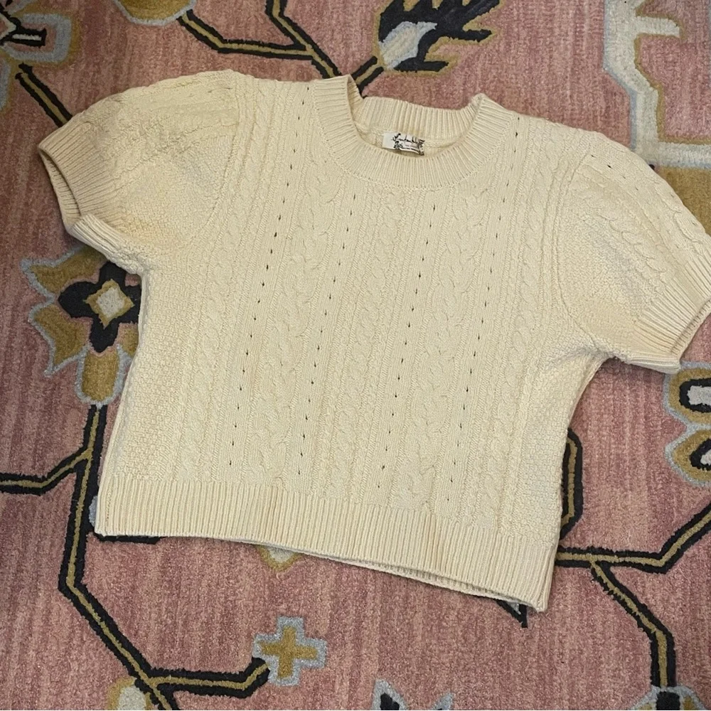 Free People Short & Sweet Brami In Eggnog Crop Sweater Top